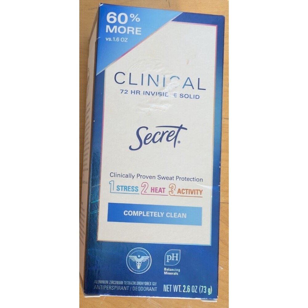 Secret Clinical Strength 72 Hr Invisible Solid COMPLETELY CLEAN  2.6 oz 06/27